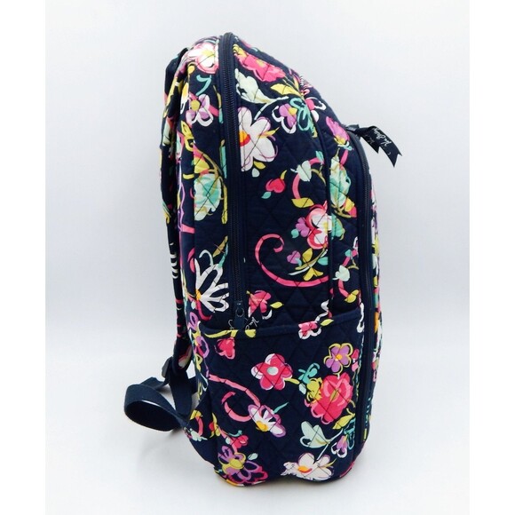 Vera Bradley Backpack Pretty Posies Navy Pink Multi Floral Quilted Laptop main image 6